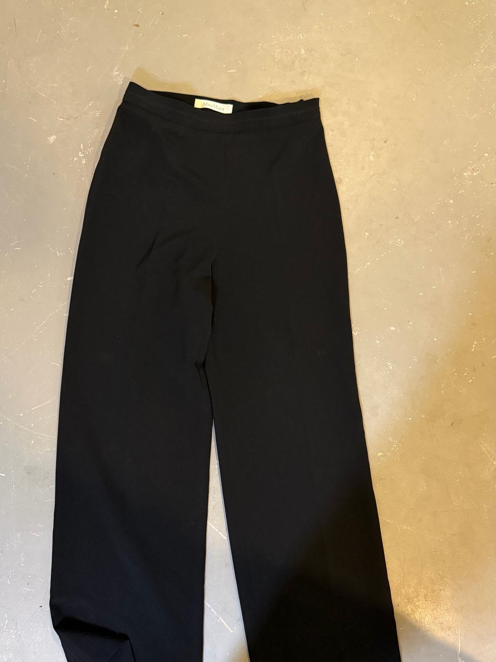 MaxMara Black Wide-Leg Knit Trousers